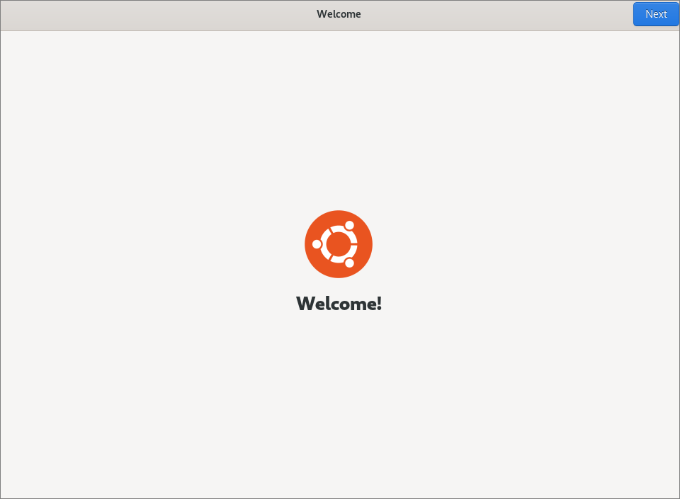 Ubuntu18.04（GNOME）の初期設定-Nextをクリック